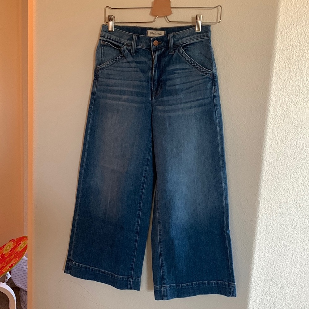 Madewell wide leg cropped jeans